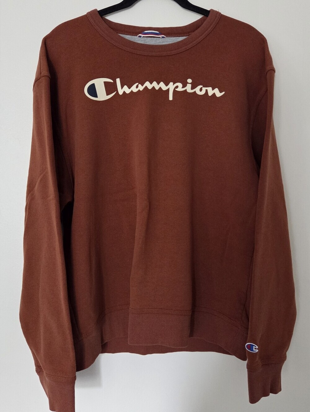 Champion Men’s Rust Brown Crewneck Sweatshirt Large